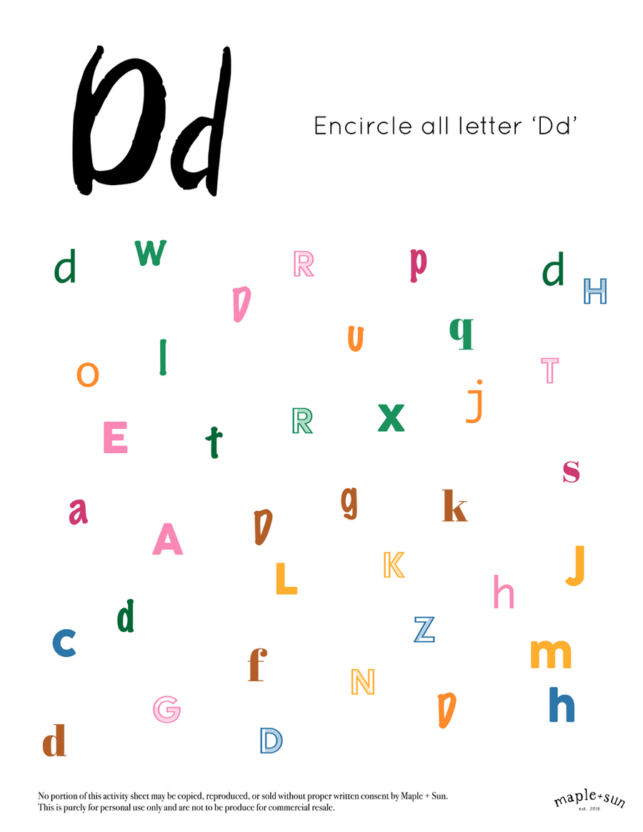 Alphabet Worksheet by Maple + Sun