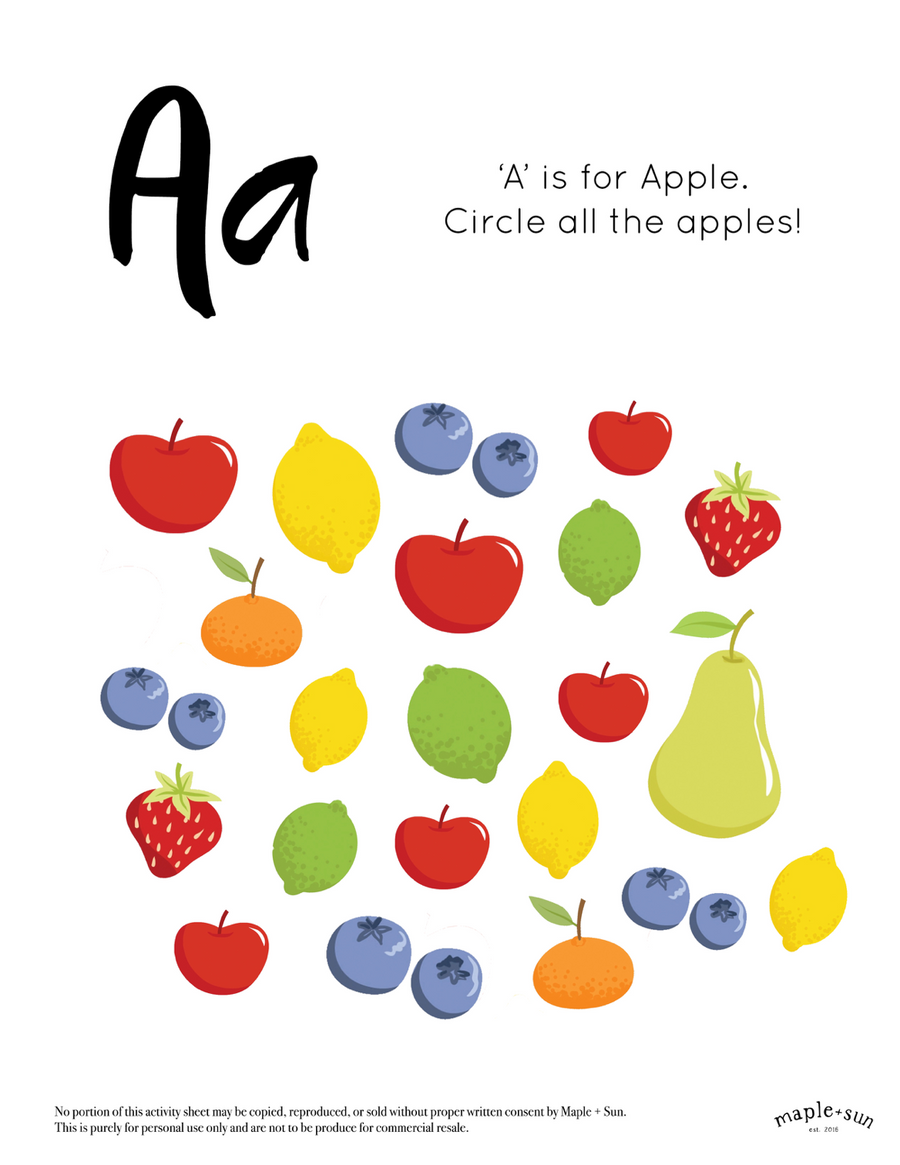 Alphabet Worksheet by Maple + Sun