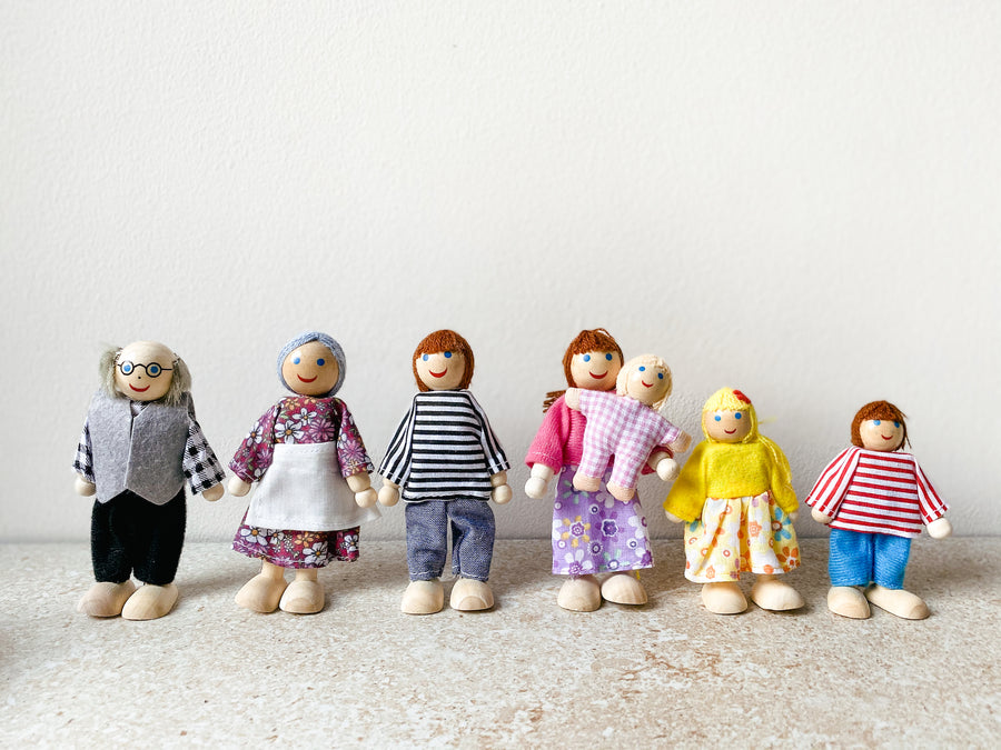 Wooden Doll Family