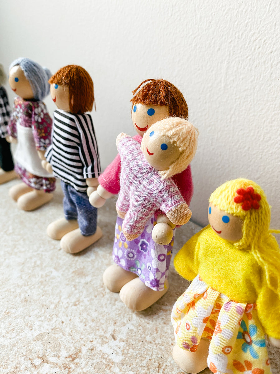 Wooden Doll Family