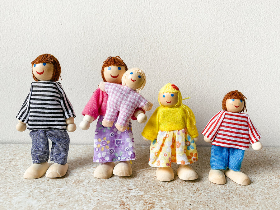 Wooden Doll Family