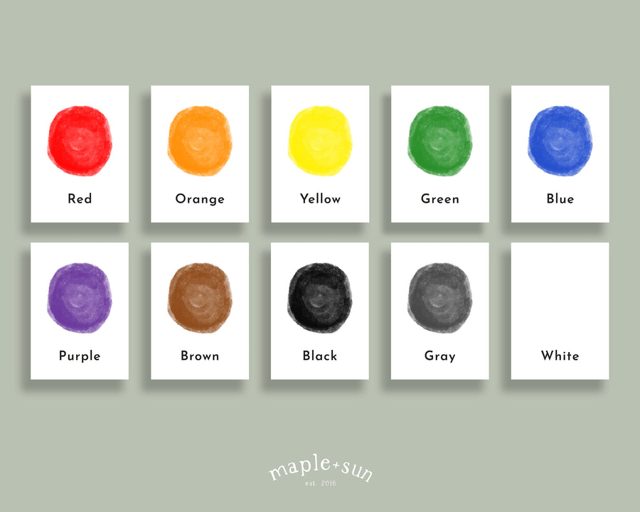 Color Flashcards (Printable) - English & Tagalog – maple + sun